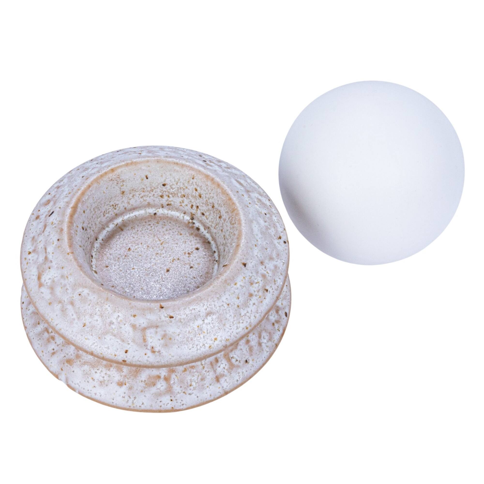 Hello Honey® 4.5" Stoneware LED Orb Light Set